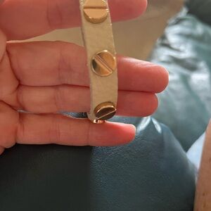 Gold and Cream Studded Bracelet